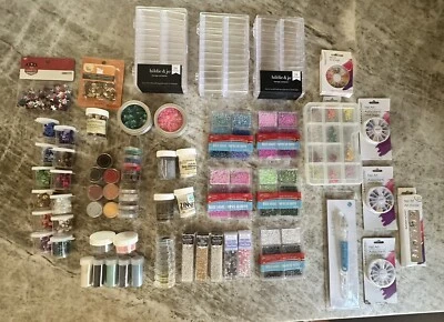 Lote para hacer tarjetas de álbumes de recortes ADORNOS CON CUENTAS DE LUJO cuentas lentejuelas en relieve Foto 1 de 4