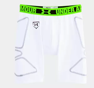 Under Armour Boys Compression Break Through Baseball Slider 1242084-100 WHITE - Picture 1 of 2
