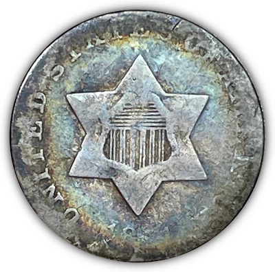 1851 Three Cent Silver Trime Choice Good G+ Coin #18909 - Image 1 of 3