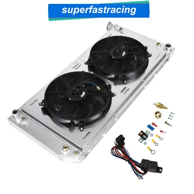 34"W 3 Row Radiator+Shroud Fan Relay For 1988-00 Chevy C/K GMC C1500 C2500 C3500 - Image 1 of 4