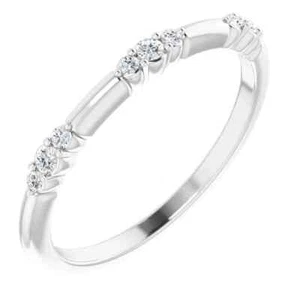 14K White Gold 1/8 CTW Lab-Grown Diamond Stackable Ring - Picture 1 of 6