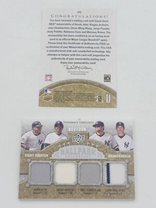 2009 Upper Deck Ballpark Collection Eight Swatch Memorabillia /200 Yankees Jeter