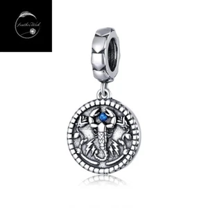 Sterling Silver 925 Charm Scorpio Horoscope Zodiac Star Sign - Birthday Friend - Picture 1 of 7