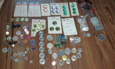 Vintage Pearlized Buttons Round Shank Four and two Holes Large Lot Sewing Craft - Image 1 of 4