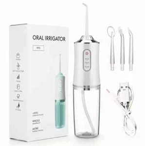 Cordless Dental Water Flosser with Jet 4 Tips Floss Oral Irrigator Teeth Cleaner - Picture 1 of 3