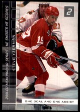 2001-02 Be a Player Memorabilia He Shoots-He Scores Points Steve Yzerman Detroit