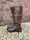 Dublin River Boots Size UK 4 Regular Tall Waterproof Leather Brown