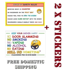 Vomit sticker ,car rules sticker ,ride share ,vomit bag ,no smoking , no vaping - Picture 1 of 11