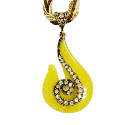 Mujeres Dama Retro Bohemio Turquesa Estrás Colgante Collar Cadena Collar EE. UU. Foto 1 de 4