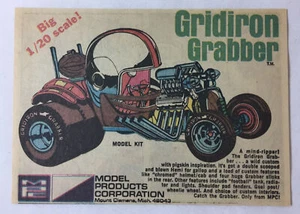 Anuncio de kits de modelos MPC 1971 ~ GRIDIRON GRABBER - Imagen 1 de 1