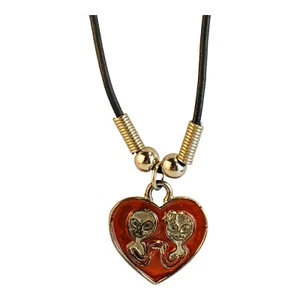 Alien Red Heart Necklace on 17" Black Cord - Picture 1 of 1
