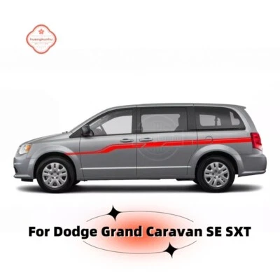 Kit de calcomanías de vinilo para puertas laterales de coche Dodge Grand Caravan SE SXT 2 PIEZAS negro Foto 1 de 3
