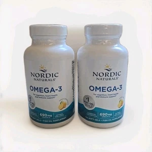 Nordic Naturals Omega-3, 690mg Dietary Supplement - 120 Soft gels. Two Pack - Picture 1 of 3