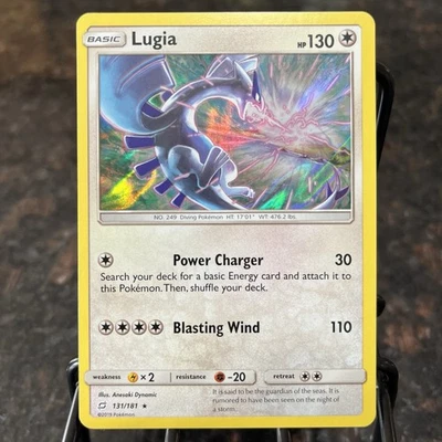 2019 Lugia 131/181 Holo Rare Sun & Moon Team Up Pokemon Trading Card Game | NM - Image 1 of 4