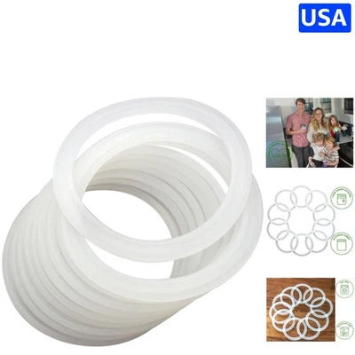 Paquete de 10 anillos de sellado de silicona de platino a prueba de fugas para frascos de albañil de boca ancha Foto 1 de 4