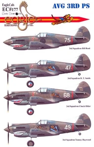 EagleCals Decals 1/72 Curtiss P-40B Tomahawk A.V.G. 3. PS FLYING TIGERS - Bild 1 von 4