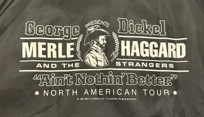 VTG 1987 George Dickel Merle Haggard Tour Jacket Large Black Auburn USA - Image 1 of 4