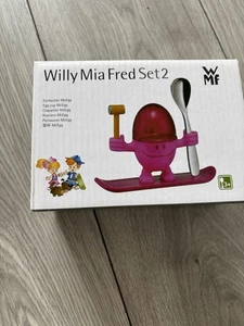 Brand New Willy Mia Fred Egg Cup Set with Spoon And Hammer - Picture 1 of 2