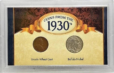 Genuine U.S. Coin Coins from the 1930'S Lincoln Wheat Cent Buffalo Nickel - Image 1 of 2