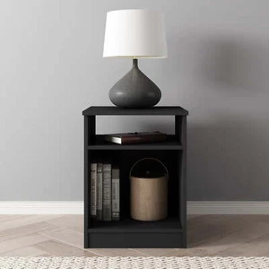 New Mainstays Ardent Open Shelf Nightstand, Black - Picture 1 of 14