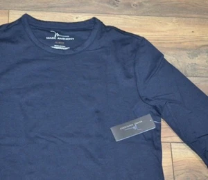 Marc Anthony Slim Fit Long Sleeve Navy Terry Crew Neck Shirt MSRP $34.00 - Picture 1 of 2