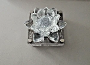 NEW***SANKYO CRYSTAL LUCITE MUSIC BOX Floral 3 x 1 inch!! - Picture 1 of 4