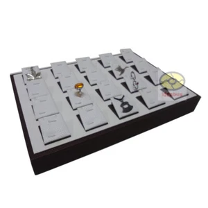 Leatherette Necklace Bracelet Pendant Ring Jewelry Display Tray Holder13.75x9.4" - Picture 1 of 7