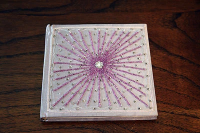 Handmade Book / Paper Journal Girls Diary Pink / Purple with Beads on Cover - Image 1 of 4