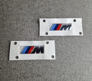 2x Original BMW M Emblemen BMW M Logo 45x15mm M-Aufkleber BMW Chrom Silber Neu - Bild 1 von 4