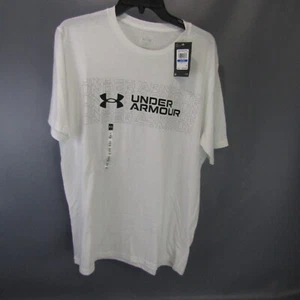 Under Armour Wordmark Overlay T-Shirt Men's Size XL White Extra Large NWT - Picture 1 of 7