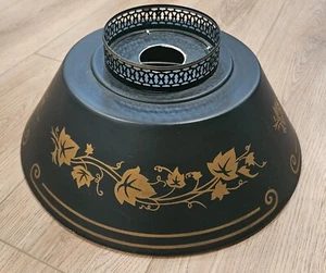 Pantalla de lámpara de metal vintage Bouillotte Tole dorada y negra estilo francés 13,75" x 6" - Imagen 1 de 16