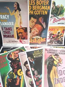 Lotto di poster film anni 40 stampa tagliata del 1974 libro (quantità 13 pagine) con Chaplin - Foto 1 di 9
