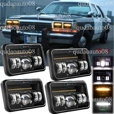 Faros LED Halo DRL H4 4x6" 4 piezas aptos para Ford LTD Crown Victoria Mustang Granada Foto 1 de 4
