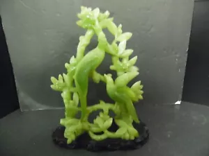 Vtg Wony Italy Green Jade Figurine 11” Birds of Paradise inspired. Beautiful. - Picture 1 of 14