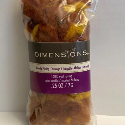 Dimensions FeltWorks 100% Wool 1) Gold Curly Roving 0.25oz Needle Felting Crafts - Image 1 of 4