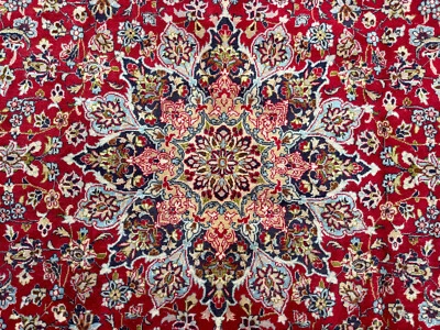 ALFOMBRA ORIENTAL ANTIGUA 10x14 roja azul hecha a mano azul marino vintage lana vieja fina grande Foto 1 de 4