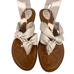 B.O.C. Born Concept Double-Knot Twist Sandalen weiß Kunstleder flache Schuhe Größe 11 - Bild 1 von 10