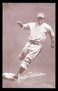 Tarjeta de novato 1947-66 Exhibit Jackie Robinson sin pliegues fuerte excelente HQ HOF - Imagen 1 de 2