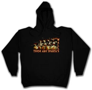 THESE ARE SPARTA'S WALLS HOODIE Phalanx Sparta Spartaner Helm Leonidas 300 - Picture 1 of 1