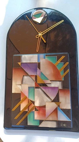 🔥RARE Vtg 1980s Empire Art Wall Clock Modern Abstract  20" x 12" MOVIE PROP Cover
