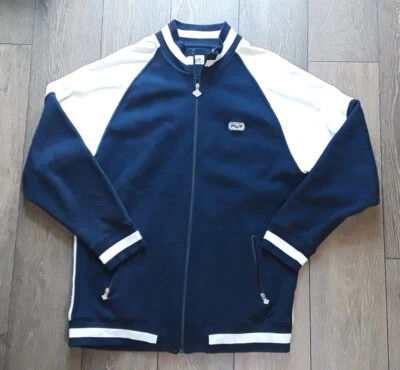 Chaqueta deportiva vintage Enyce Y2K Valour de hombro para hombre 2XL azul blanco Foto 1 de 4