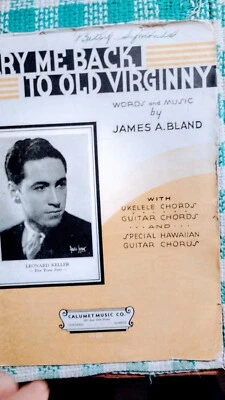SONG LYRICS CARRY ME BACK TO OLD VIRGINNY WORDS/MUSIC JAMES A.BLAND - Image 1 of 4