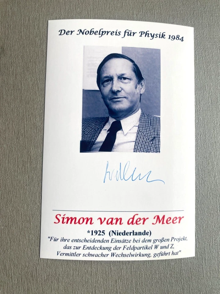 SIMON VAN DER MEER (†2011) Nobelpreis Physik 1984 signed Foto 10x15 Autogramm - Bild 1 von 1