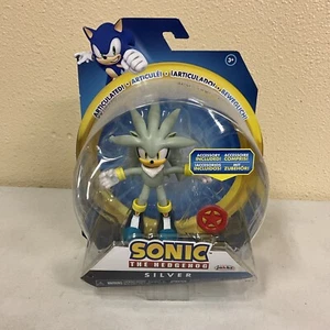 JAKKS Pacific Sonic The Hedgehog Figura Plata 4" con Anillo Estrella Roja Nuevo - Imagen 1 de 2