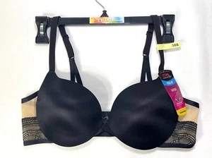NWT Maidenform 38B Love the Lift All Over Lace Push Up Bra DM9900 Black/Beige - Picture 1 of 8