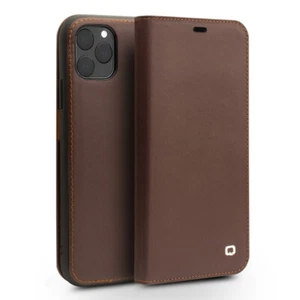 Business Echt Rindsleder Klappbare Hülle Flip Cover Wallet Case Hülle für iPhone - Picture 1 of 10
