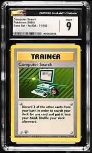 CGC 9 Computer Search 1999 Base Set Shadowless 1st Edition 71/102 RARE WOTC - Picture 1 of 2