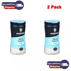 Morton Fine Sea Salt, Easily Mixes into Food 17.6 Ounce.. 2 Pack... FREE SHIPPNG - Picture 1 of 24