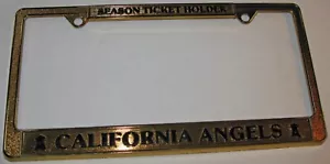 Vintage California Angels License Plate Frame Los Angeles, Season Ticket, Gold - Picture 1 of 8