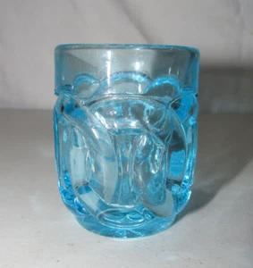 VINTAGE L.G WRIGHT HELLBLAU GLAS DOPPEL EHERING ZAHNSTOCHER/STREICHHOLZHALTER - Bild 1 von 5